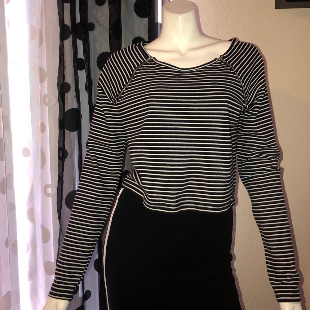 GUESS Cropped Stripe Sweater